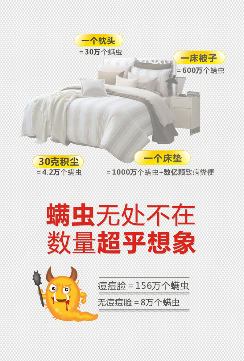 螨虫数量巨大，同花顺（中国）除螨电热毯，一键安全除螨
