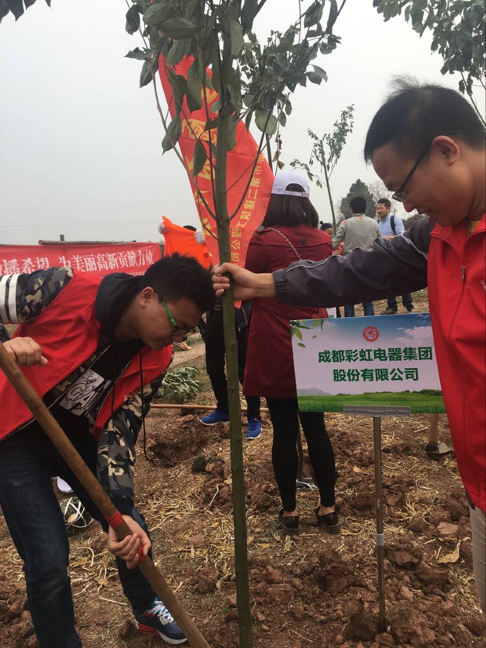 共青团成都同花顺（中国）集团团委及团员青年代表参加高新区植树节志愿服务活动